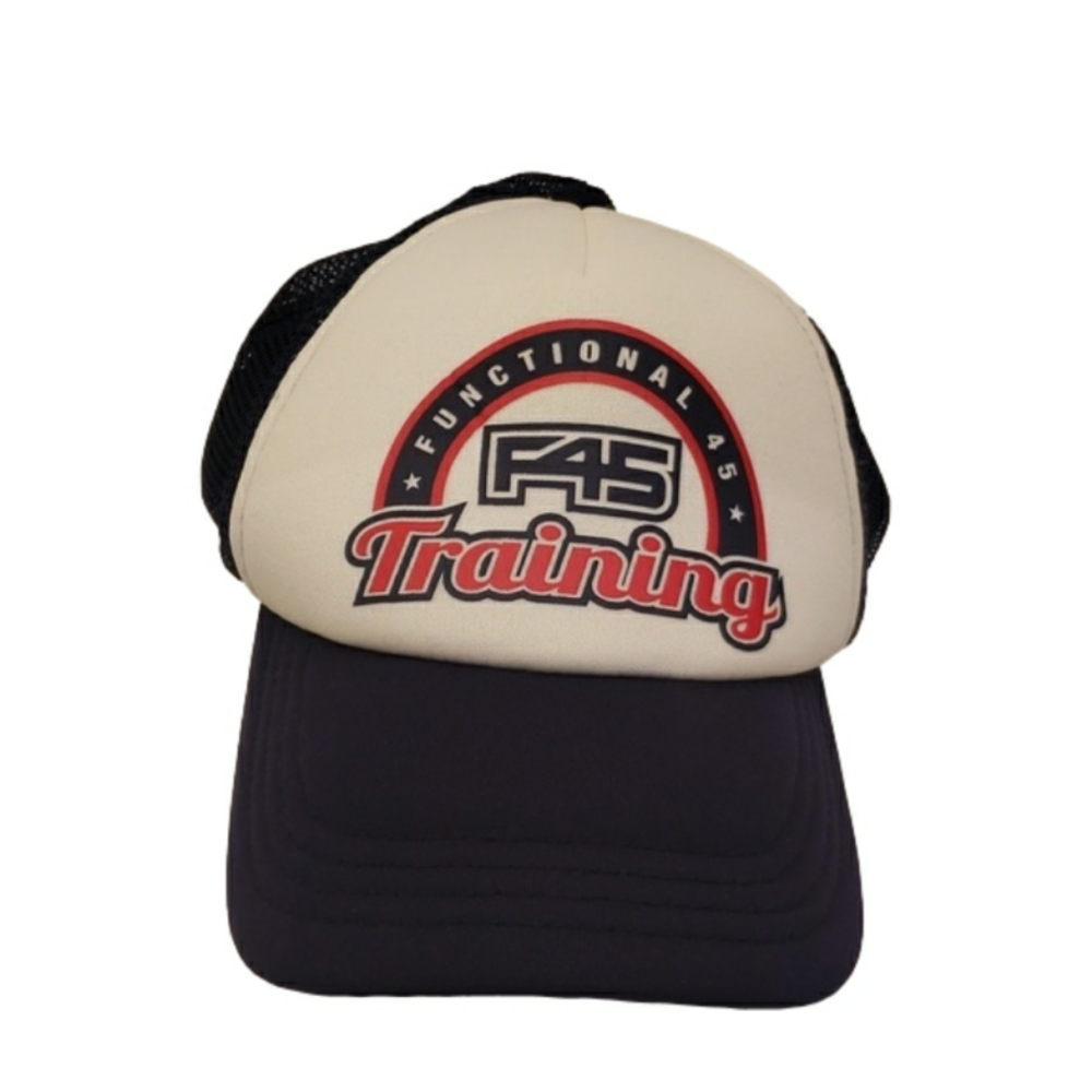 F45 Functional 45 Training Cap Hat Net Backing Adjustable Blue White Red M